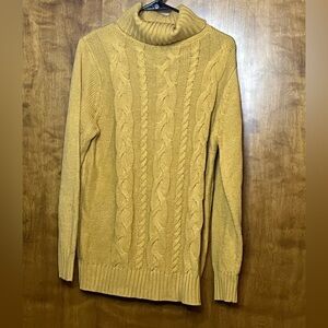 Zenana Outfitters Cable Knit Sweater in Yellow